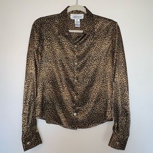 Vintage Jones Wear Leopard Print Button Blouse